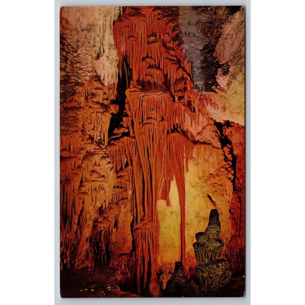 Vtg Postcard Lewis and Clark Cavern Montana Brown Waterfall Mike Roberts C15819